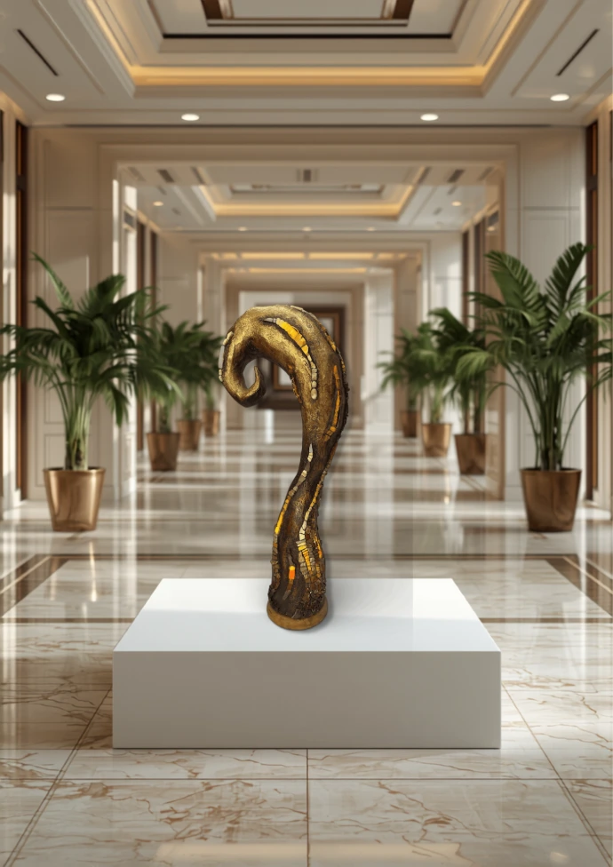 Isidore dans lobby Hotel créé par IA